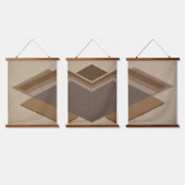 Moderne abstrakte Holz-Kunst-Set Wandteppich Mit Holzrahmen (Dreifach)