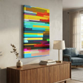 Moderne abstrakte Horizonte Farbige Geometrie Leinwanddruck