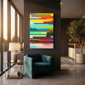 Moderne abstrakte Horizonte Farbige Geometrie Leinwanddruck