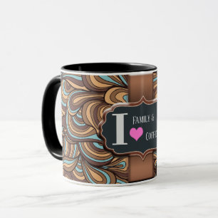 Moderne Abstrakte I-Liebe Familie & Kaffee Tasse