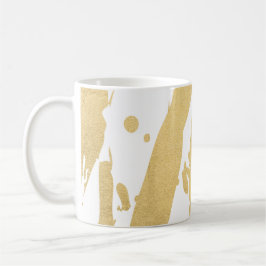 Moderne Abstrakte Imitate Gold Pinselstriche Coff Kaffeetasse