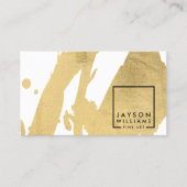 Moderne Abstrakte Imitate Gold Pinselstriche Visitenkarte (Vorderseite)