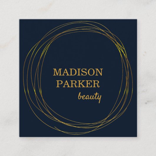 Moderne Abstrakte Imitate Gold Quadratische Visitenkarte (Vorderseite)