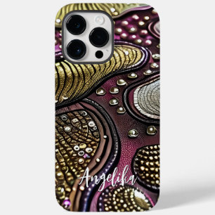 Moderne Abstrakte Imitate Lederlinien nach Maß Case-Mate iPhone 14 Pro Max Hülle