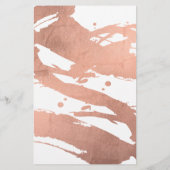 Moderne Abstrakte Imitate Rose Gold Pinselstriche Flyer (Hinten)