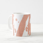 Moderne Abstrakte Imitate Rose Gold Pinselstriche Kaffeetasse (Vorderseite Links)