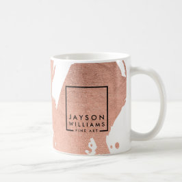 Moderne Abstrakte Imitate Rose Gold Pinselstriche Kaffeetasse