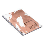 Moderne Abstrakte Imitate Rose Gold Pinselstriche Notizblock (Rechte Seite)