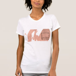 Moderne Abstrakte Imitate Rose Gold Pinselstriche T-Shirt
