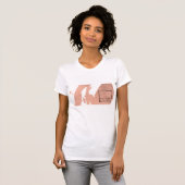 Moderne Abstrakte Imitate Rose Gold Pinselstriche T-Shirt (Vorne ganz)