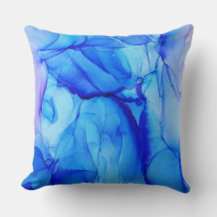 Moderne abstrakte Indigo-Blau-Purple-Schwünge Kissen