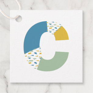Moderne abstrakte Initiale C Monogramm personalisi Geschenkanhänger