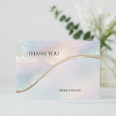 Moderne Abstrakte Iridescent danke Karte (Stehend Vorderseite)