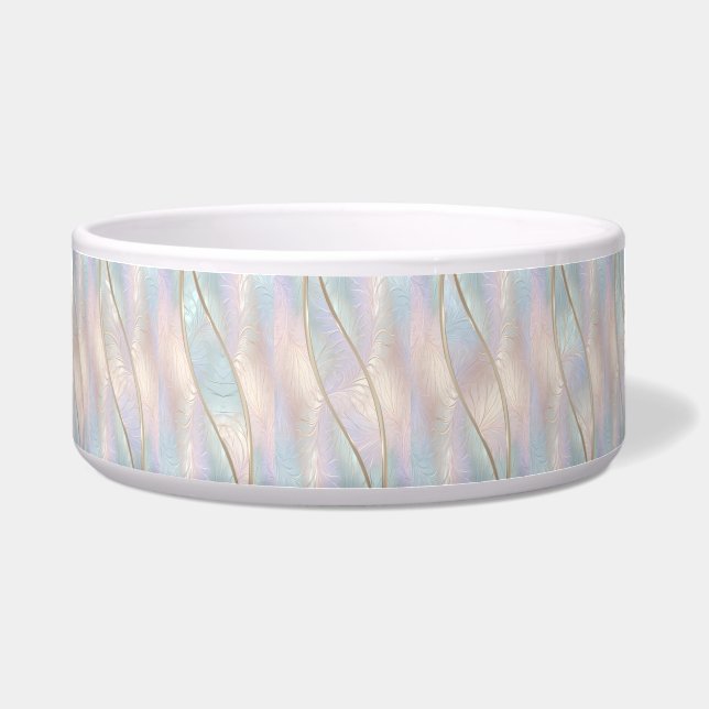 Moderne Abstrakte Iridescent Keramik Haustier Bowl Napf (Vorderseite)