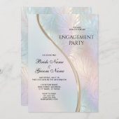 Moderne Abstrakte irideszierende Verlobung Einladung (Vorne/Hinten)