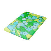 Moderne Abstrakte, kalkgrüne und gelbe Jahrhundert Badematte (Schrägansicht)