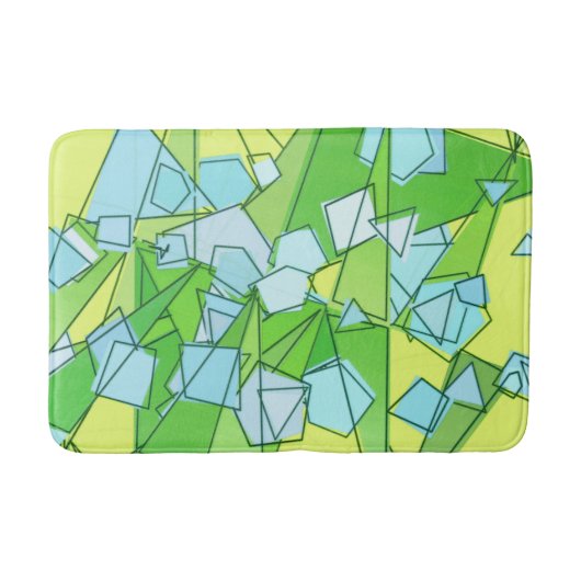 Moderne Abstrakte, kalkgrüne und gelbe Jahrhundert Badematte (Vorderseite)