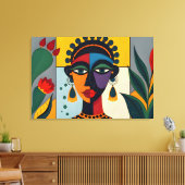 Moderne Abstrakte Karibik Kunst Leinwanddruck (Insitu (Wohnzimmer))