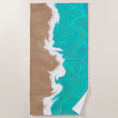 Moderne Abstrakte karibische türkisfarbene Küste Strandtuch (Vorderseite)