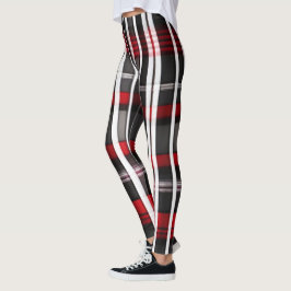 Moderne Abstrakte Karierte Schwarze Sammlung Leggings