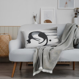 Moderne Abstrakte Katze - Minimalistische Design K Lendenkissen