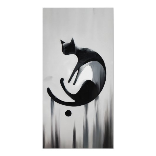 Moderne Abstrakte Katze - Minimalistische Design K Poster (Vorderseite)