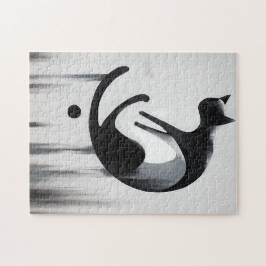 Moderne Abstrakte Katze - Minimalistische Design K Puzzle (Horizontal)