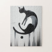 Moderne Abstrakte Katze - Minimalistische Design K Puzzle (Vertikal)