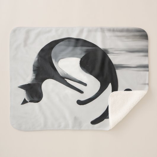 Moderne Abstrakte Katze - Minimalistische Design K Sherpadecke (Vorderseite (Horizontal))