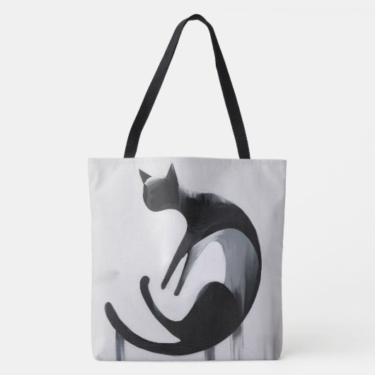 Moderne Abstrakte Katze - Minimalistische Design K Tasche (Vorderseite)