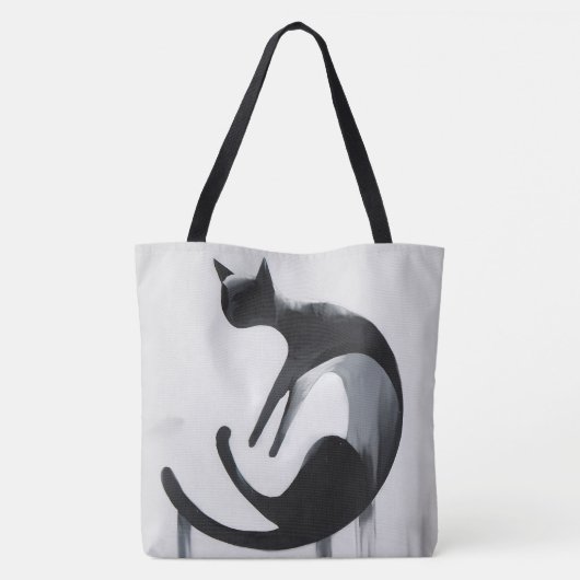 Moderne Abstrakte Katze - Minimalistische Design K Tasche (Rückseite)