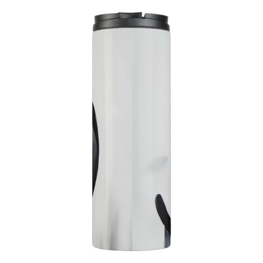 Moderne Abstrakte Katze - Minimalistische Design K Thermosbecher (Rückseite)