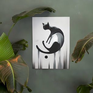 Moderne Abstrakte Katze - Minimalistisches Design Fotodruck