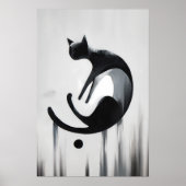Moderne Abstrakte Katze - Minimalistisches Design Poster (Vorne)