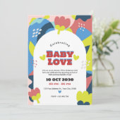 Moderne Abstrakte Kinderdusche Einladung (Stehend Vorderseite)