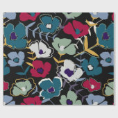 Moderne abstrakte kleine Blume und Blätter e Geschenkpapier (Flach)