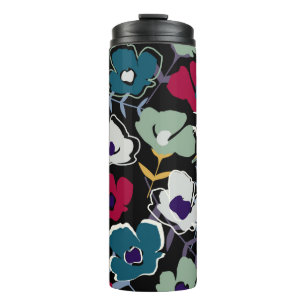 Moderne abstrakte kleine Blume und Blätter e Thermosbecher