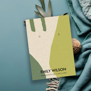 MODERNE ABSTRAKTE KLEINE GRÜNE KRAFT EARRING DISP VISITENKARTE