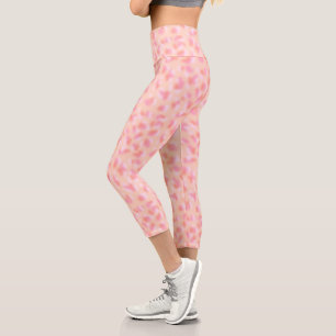 Moderne abstrakte Korallenrosa Design Capri Leggings