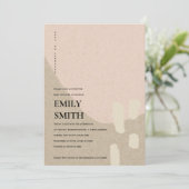 MODERNE ABSTRAKTE KRAFT BLUSH BABY SHOWITE EINLADE DANKESKARTE (Stehend Vorderseite)