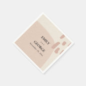 MODERNE ABSTRAKTE KRAFT BLUSH PINK WEDD SERVIETTE (Ecke)