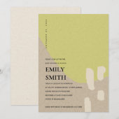 MODERNE ABSTRAKTE KRAFT GREEN BABY SHOWITE EINLADE DANKESKARTE (Vorne/Hinten)