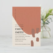 MODERNE ABSTRAKTE KRAFT ROT BABY SHOWITE EINLADEN DANKESKARTE (Stehend Vorderseite)