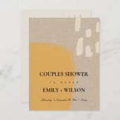 MODERNE ABSTRAKTE KRAFT-RUST-ORANGE-COUPLES-DUSCHE EINLADUNGSPOSTKARTE (Vorne/Hinten)