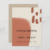 MODERNE ABSTRAKTE KRAFT TERRACOTTA COUPLES DUSCHE EINLADUNGSPOSTKARTE (Vorne/Hinten)