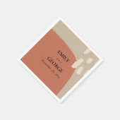MODERNE ABSTRAKTE KRAFT TERRACOTTA ROTE WEDD SERVIETTE (Ecke)