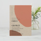 MODERNE ABSTRAKTE KRAFT TERRACOTTA VERLOBUNG EINLA DANKESKARTE (Stehend Vorderseite)