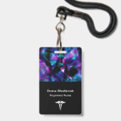 Moderne Abstrakte Krankenschwester Ausweis (Vorderseite mit Schlüsselband)