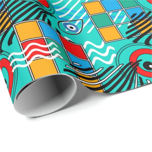 Moderne abstrakte kreative bunte Muster Geschenkpapier (Rolleneckpunkt)