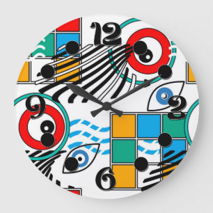 Moderne abstrakte kreative mehrfarbige Muster Große Wanduhr